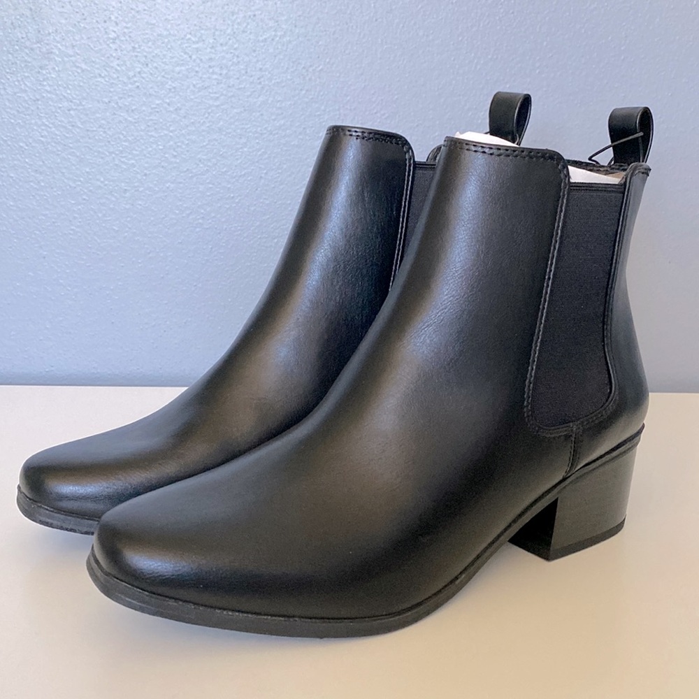 Faux leather booties